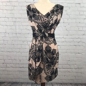 TIBI New York Silk Pink Black Draped Dress sz 4